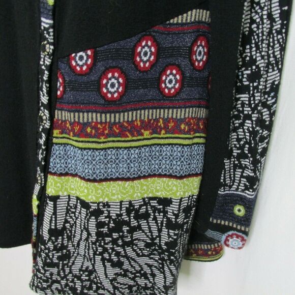 Aventures des Toiles Boho Sweater Sz 38 8 Cardigan Eclectic Art to Wear Artsy - Picture 4 of 9